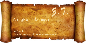 Zatyko Tímea névjegykártya